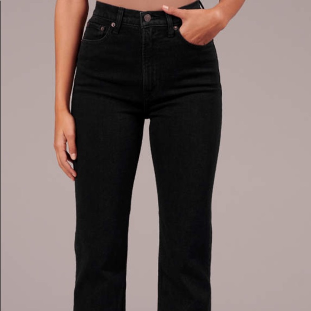 Black straight leg Abercrombie jeans